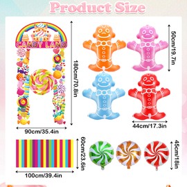 18 Pcs Candyland Party Decorations, Candys Theme Photo Prop
