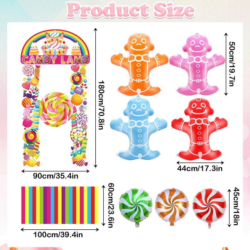18 Pcs Candyland Party Decorations, Candys Theme Photo Prop