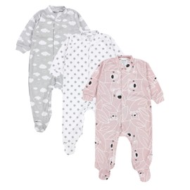 TupTam Pack of 3 Baby Girls’ Sleep Rompers with Feet - 56