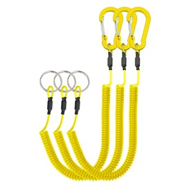 Lix&Rix 3 Pack Wire Expandable Lanyard Spiral Key Chain Yellow