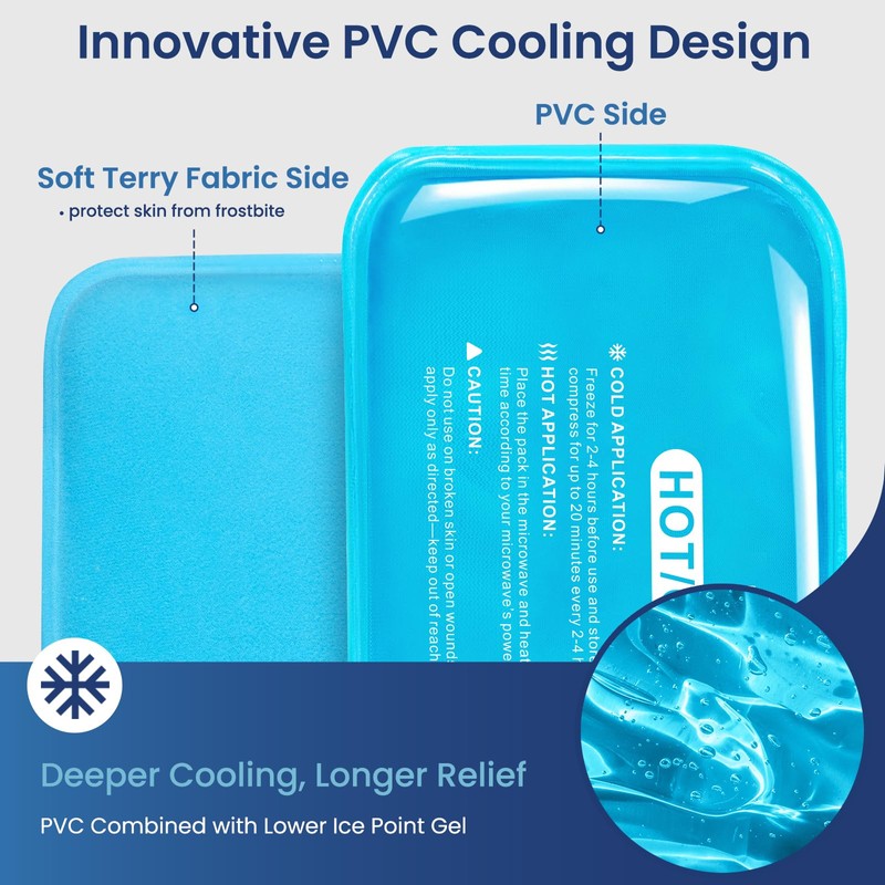 REVIX Large Ice Packs for Injuries Reusable, 2 Packs Hot