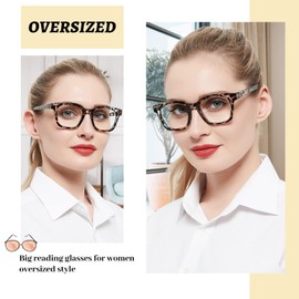 AEZUNI 5.0 Reading Glasses Women Chunky Reader 500 for Lady(1.0 1.25 1.5 1.75 2.0 2.25 2.5 2.75 3.0 3.5 4.0 5.0 6.0)