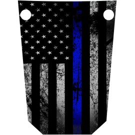 Unbranded 2016-CURRENT KAWASAKI TERYX 800 HOOD GRAPHIC GLOSS THIN BLUE LINE FLAG