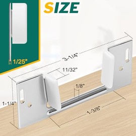 8Pcs Pocket Door Guide Bottom, Hidden Bottom Sliding Door Guide, Jamb Mounted, Steel Bracket for 1-3/8-Inch Thick Doors