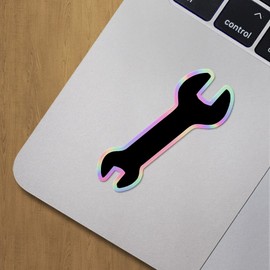 Holographic Decal Stickers of Wrench Premium Waterproof Vinyl Decal Stickers for Laptop Phone Accessory Helmet Car Window Mug Tuber Cup Door Wall Decoration ANDVER3e77012HO