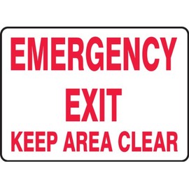 Accuform "Emergency Exit - Keep Area Clear" Safety Sign, Accu-Shield™, 10 x 14 Inches (MEXT552XP)
