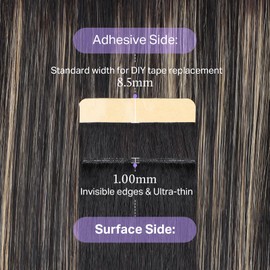 DOORES Tape in Hair Extensions, Balayage Natural Black to Light Blonde 18 Inch 50g/20pcs, Long Genius Remy Tape in Hair Extensions