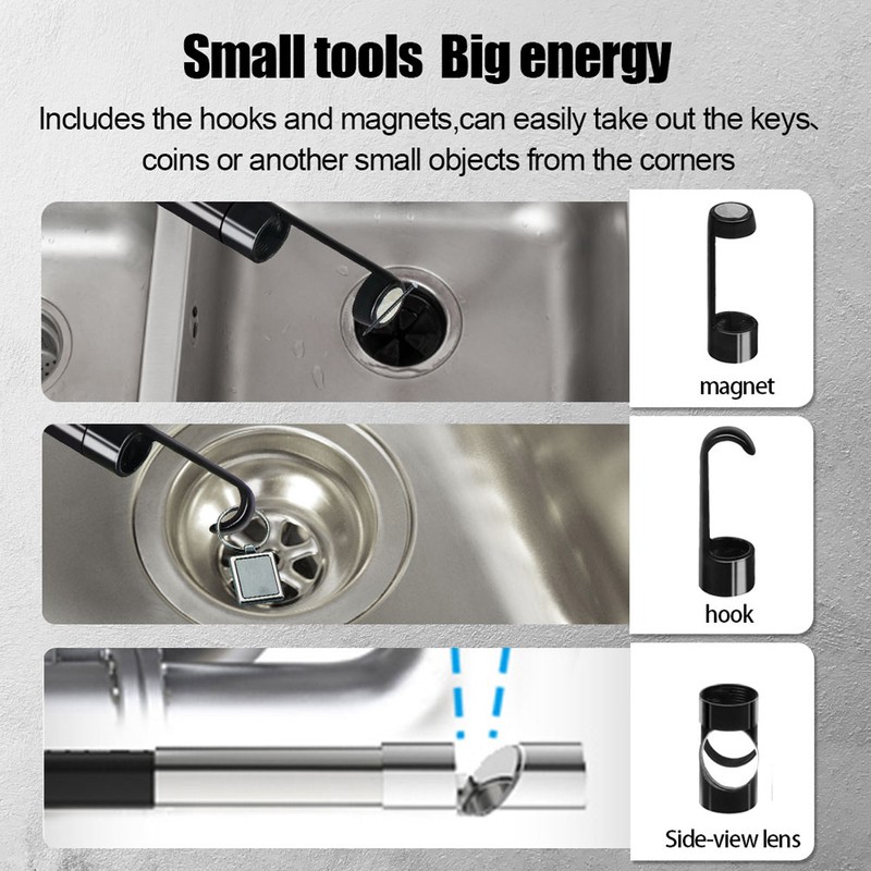 Dual Lens Borescope Inspection Camera 4.3in Screen 6 LED Light