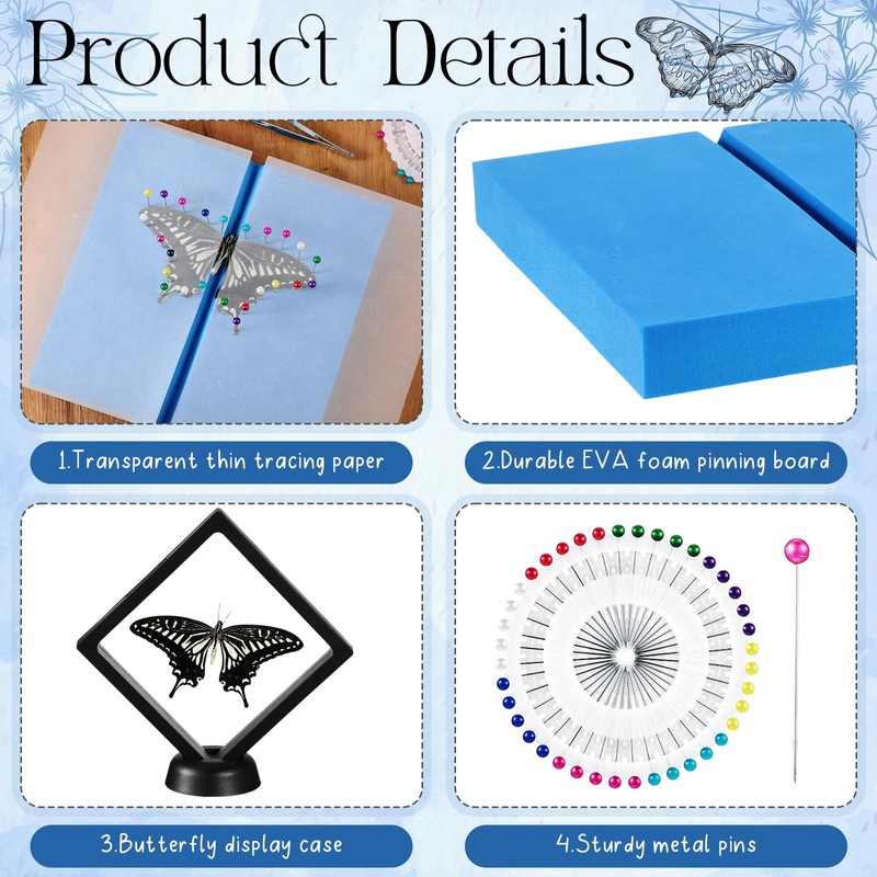 DoubleFill Insect Specimen Tools Kit Butterfly Specimen for Classroom Teaching