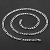 HSWYFCJY Silver Figaro Chain Men Chain Necklace Stainless Steel Mens