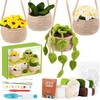 LYKTRIX Crochet Set for Beginners, 4-Piece Hanging Potted Plant, Starter