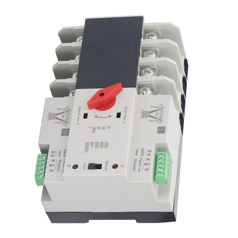 Dual Power Automatic Transfer Switch 4P Fast Switching AC400V 100A