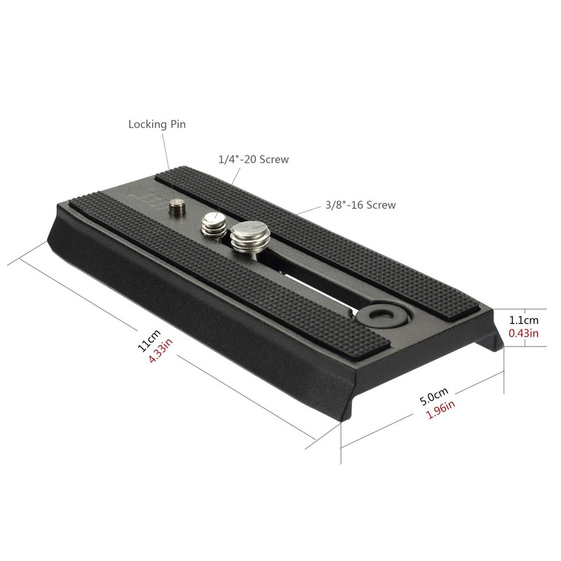 Cayer QR120 Tripod Fluid Head Quick Release Plate Replacement with