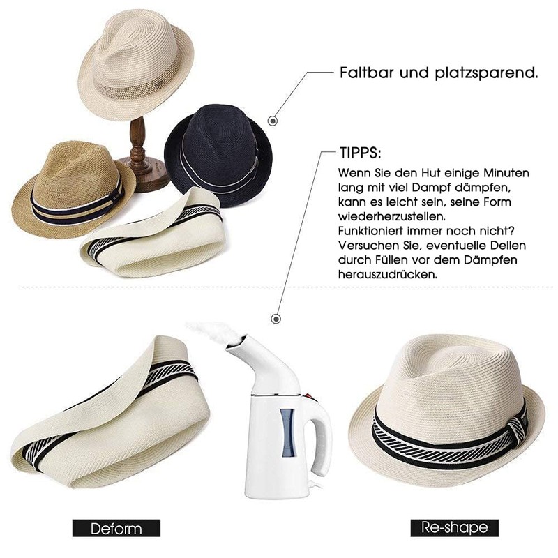 Comhats® Men’s Handmade Panama Hat, Sun Hat, Straw Hat, Fedora