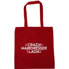 Hippowarehouse Crazy hairdresser lady Tote Shopping Gym Beach Bag 42cm x38cm, 10 litres
