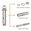 Iyowei 15Pcs Expansion Screw Bolts, M8 x 60mm Stainless Steel