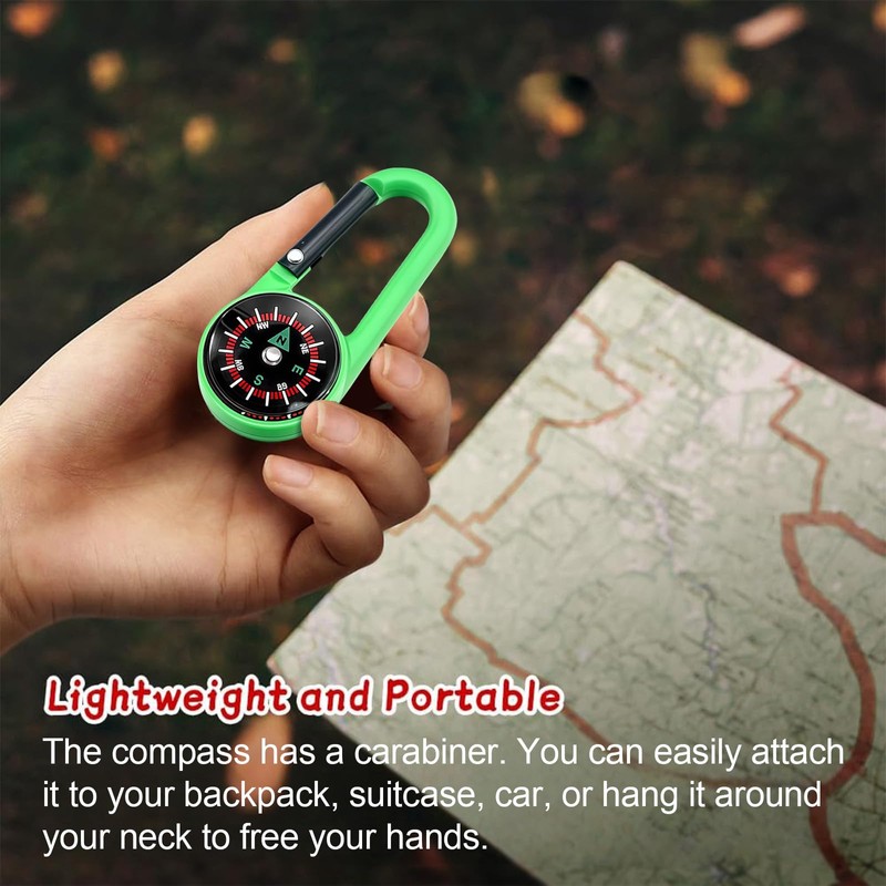 Flintronic 10Pcs Navigation Compass, Multifunctional Hiking Compass, Waterproof Pocket Compass