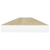 Oak and White Floating Wall Shelf 47.2"x9.3"x1.5" MDF Display Standcolor: