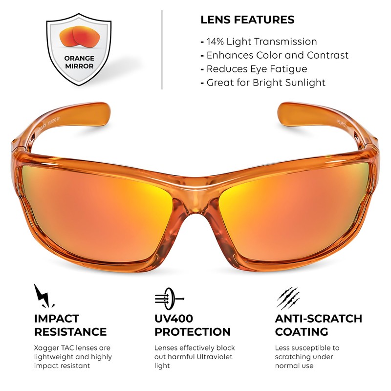 Xagger Polarized Wrap Around Sport Sunglasses for Men Women TR90