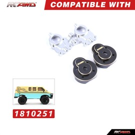 RCAWD Front Steering Knuckles Caster Blocks & Brass Counterweights for 1/18 CR18P EVO Rock Van Trail Hunter 1/18 Furitek FX118 Series Upgrades Part Silver