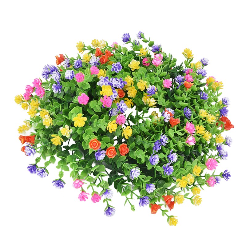Flower Wreath Spring Babysbreath Faux Round Flower Wreath for Living