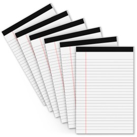 Legal Pads 5x8 Small Note Pads 5x8 Notepads for Work, 6 Pack Writing Pads 5x8 College Ruled Lined Paper Pads, Micro Perforated Decent 80 GSM 5x8 In Legal Note Pad Narrow Ruled, 30 Sheet per Notepad