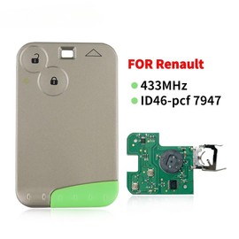 Remote Control Key Card Car Key Shell for Renault 433 MHz Pcf7947 Chip 2 Card Smart Car Key for Renault Laguna Espace Velsatis Key Blade
