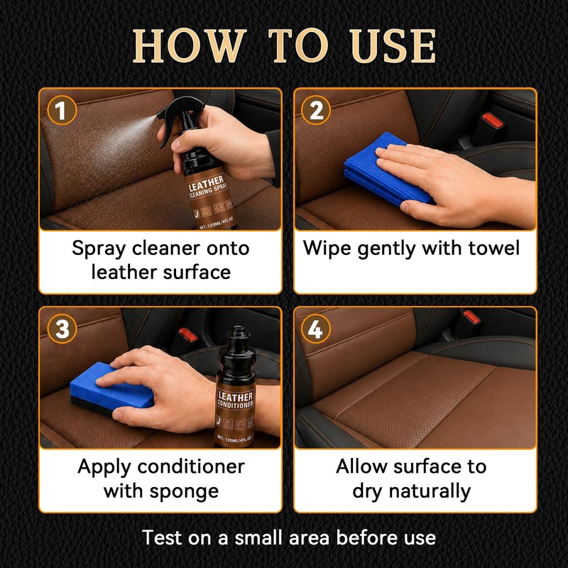 Nozerix Leather Cleaner and Conditioner, Leather Cleaning Kit, Leather Conditioner,