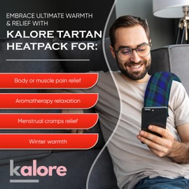 Wheat Bags Microwavable Neck and Shoulder Wrap - Relaxing Lavender Heat Bags Microwavable for Comfort - Tartan Cotton Fabric with UK Wheat Heat Bags Microwavable Compress by Kalore - Dress Stewart