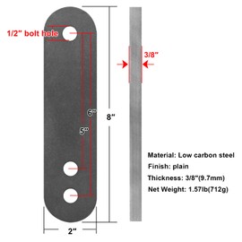 2 Pairs 6" Universal Adjustable Leaf Spring Lift Shackles, 3/8" Steel