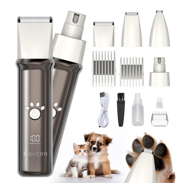 Koucen 4 in 1 Dog Grooming Kit with LED Display,