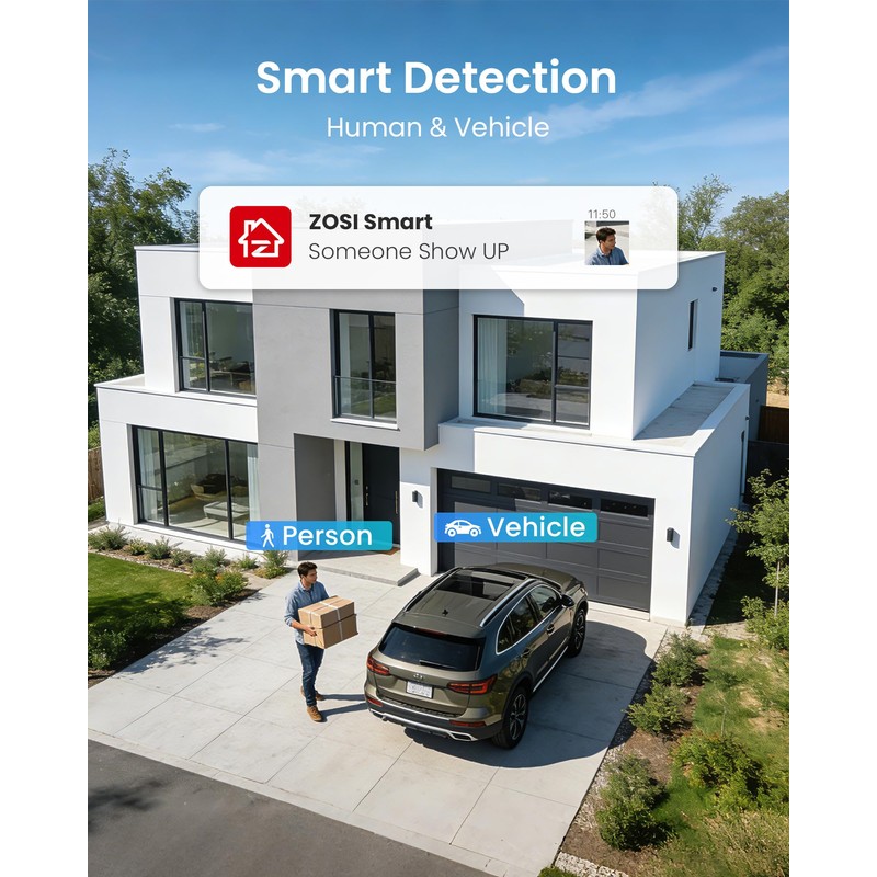 ZOSI 3K Lite 8CH Home Security Camera System, 4X 2MP