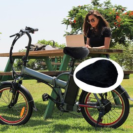 Aogigigio Bicycle Seat Cover - Black Universal Bike Seat Cushion Cover for Ebike,Wide Seat Spin Bike, Cruiser Exerciser