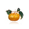 Rhinestone Pumpkin Maple Leaf Brooch Pin for Women,Thanksgiving Fall Pearl