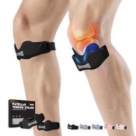 GOUNOD Soporte para Tendón Rotuliano Paquete de 2, Banda de Silicona para Alivio del Dolor de Rodilla, Banda Rotuliana para Baloncesto, Fútbol, Osgood