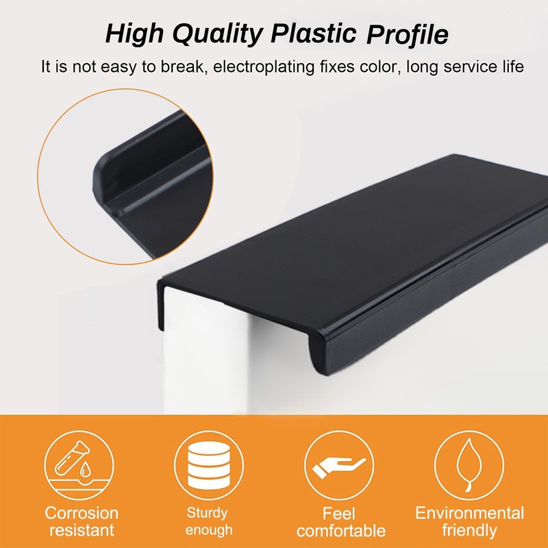 MOROBOR 10 Pack Finger Edge Pull, Self-Stick Instant Cabinet Drawer