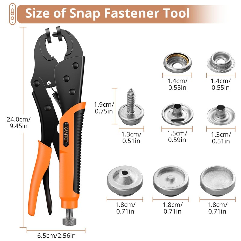 Snap Fastener Tool, Kamtop Heavy Duty Snap Button Plier with
