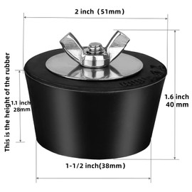 2 inch Pool Winterizing Plug-2 Pcs,PVC/Steel Expansion Pipe Plug，Swimming Pool Winter Expansion Plugs with SS Screw, Stainless Steel Bolts(2 inch)