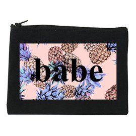 FASHIONISGREAT Pineapple Babe Fruit Cosmetic Makeup Bag Black Small