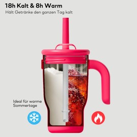 Pauzema Kids Drinking Cup - 420 ml, Colourful Colours, Safe & Insulated, Ideal for Playground, Nursery and Colourful Adventures, 8 Hours Warm / 18 Hours Cold - Bamboo Green