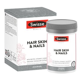 SWISSE Hair Skin Nails – Nahrungsergänzungsmittel Haut Haare Nägel mit Vitamin C, Biotin, Collagen und Zink, Vitamine Mineralien & Ergänzungsmittel mit Kollagen Kapseln 60, Made in Italy