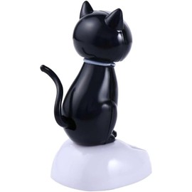 Black Solar Cat Toy Doll Dancing Cat Figure Car Ornament,Dancing Toy Ornaments Solar Powered Car Dashboard Interior Decoration Desktop Decor Kids Gift Window Party Car Desk Home，Learning and Education