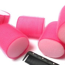 0 x Large Pink Soft Hair Rollers Perfect For Sleeping In - Curling Accessory