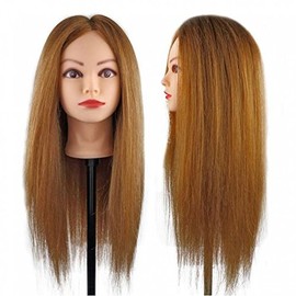 IAS Brown Synthetic Long Hair Hairdressers Training Head Dummy For Women