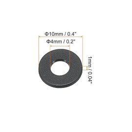 TOP-VIGOR 400Pcs Black Nylon Flat Washers, M4 x 10mm x 1mm Insulating Round Seal Spacer Tap Sealing O Ring Gasket for Faucet Pipe Water Hose