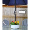 AuldHome Umbrella Planter for Patio Table with Umbrella Hole (White),