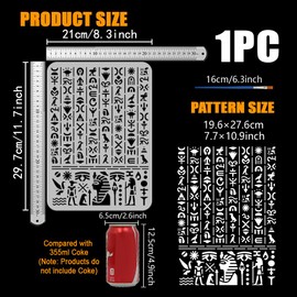 FINGERINSPIRE Stencil for Ancient Egyptian Writing with a Brush 29.7 x 21 cm Stencil for Egyptian Symbols Hieroglyphs Painting Stencil Drawing Template with Egyptian Theme for Wall Tiles Floor