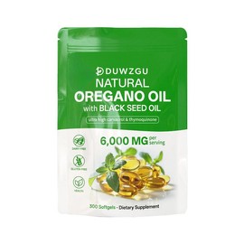 Oil of Oregano with Black Seed Oil – Natural Antioxidants & Nutritional Support | Potent Botanical Dietary Supplement for Overall Health-300 Capsules