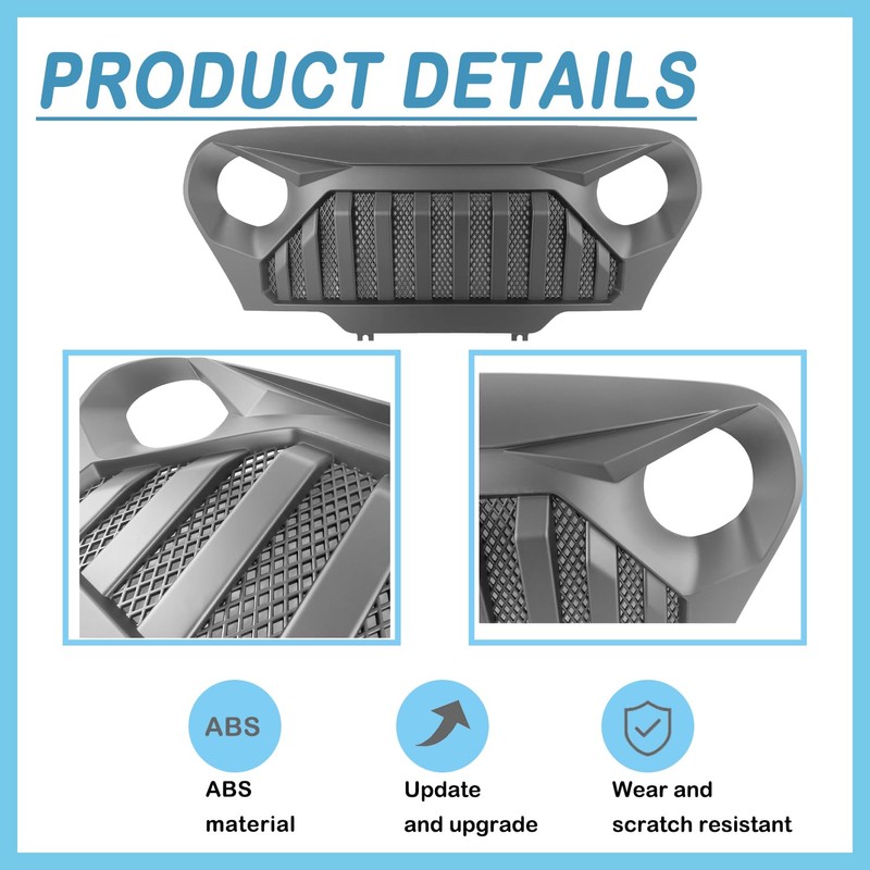 CABOHON Front Vader Grill For Jeep Wrangler TJ 1997-2006 Gladiator
