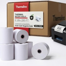 (10 Rolls) 3 1/8" x 230ft Thermal Paper Rolls- BPA Free 80mm, Receipt Paper Rolls For POS Systems, Cash Register, Square Terminal, Clover, Epson TM-T88V, Star TSP100III